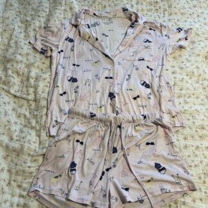 Rae Dunn Pink Printed Pajama Set